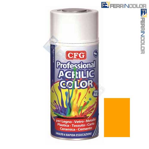 Spray Smalto Acrilico Arancio Pastell Ral 9005 Cfg