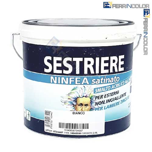 Ninfea Smalto Satinato Bianco 3404 2.5Lt All Acqua