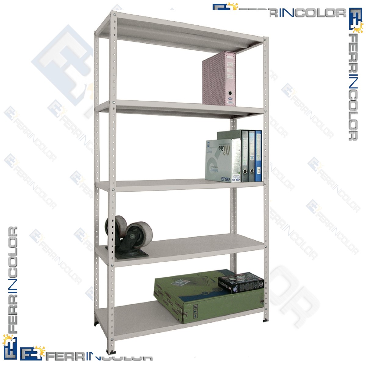 Kit Scaffale 80x40 5 Ripiani con Aste Intere