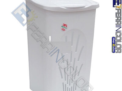 Portabiancheria Traforato Bianco 37x37x56